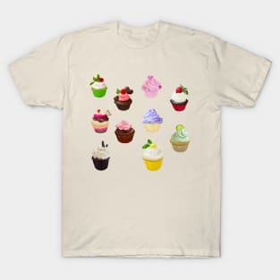 Cupcake Pattern T-Shirt